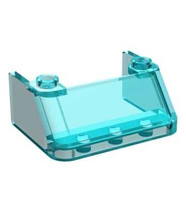 Trans-Light Blue Windscreen 3 x 4 x 1 1/3 with 2 Studs on Top