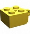 Yellow Hinge Brick 2 x 2 Locking with 1 Finger Vertical and Axle Hole