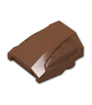 Reddish Brown Slope, Curved 2 x 2 No Studs, 3 Side Ports Recessed