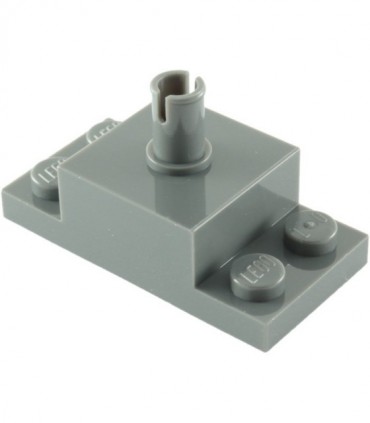 Dark Bluish Gray Brick, Modified 2 x 2 with Top Pin and 1 x 2 Side Plates