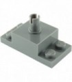 Dark Bluish Gray Brick, Modified 2 x 2 with Top Pin and 1 x 2 Side Plates