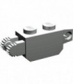 Light Gray Hinge Brick 1 x 2 Locking with 1 Finger Vertical End and 2 Fingers Vertical End