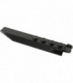 Black Hinge Plate 1 x 8 with Angled Side Extensions, Rounded Plate Underside