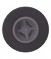 Light Bluish Gray Wheel 8mm D. x 9mm, Hole Round for Wheels Holder Pin with Black Tire Smooth Small Wide Slick