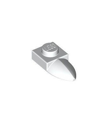 White Plate, Modified 1 x 1 with Tooth Horizontal
