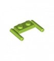 Lime Plate, Modified 1 x 2 with Handles - Flat Ends, Low Attachment