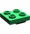 Green Plate, Modified 2 x 2 with Pin Hole