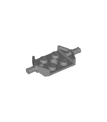 Dark Bluish Gray Plate, Modified 2 x 2 with Wheels Holder Wide and Hole