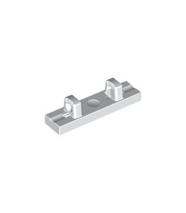 White Hinge Tile 1 x 4 Locking Dual 1 Fingers on Top