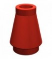 Red Cone 1 x 1 with Top Groove