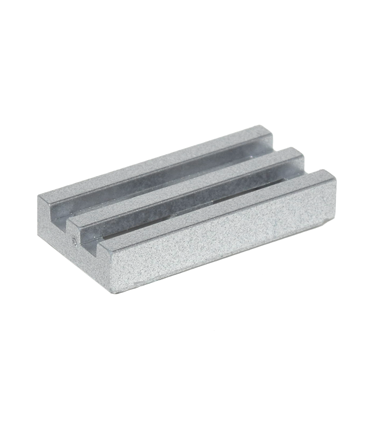 Metallic Silver Tile, Modified 1 x 2 Grille with Bottom Groove / Lip