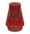 Trans-Red Cone 1 x 1 with Top Groove