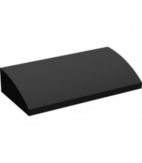 Black Slope, Curved 2 x 4 x 2/3 No Studs with Bottom Tubes