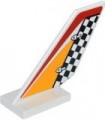 White Tail Shuttle with Checkered Rudder and Red and Bright Light Orange Pattern on Both Sides (Stickers) - Set 60019