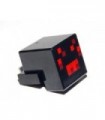 Black Plate, Modified 1 x 2 with Cube with Red and Dark Red Pixelated Face Pattern (Minecraft Spider)