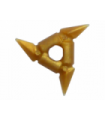 Pearl Gold Minifig, Weapon Throwing Star (Shuriken) with Smooth Grips
