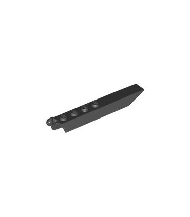 Black Hinge Plate 1 x 8 with Angled Side Extensions, Squared Plate Underside