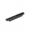 Black Hinge Plate 1 x 8 with Angled Side Extensions, Squared Plate Underside