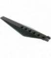 Black Hinge Plate 3 x 12 with Angled Side Extensions and Tapered Ends