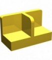 Yellow Panel 1 x 2 x 1 with Rounded Corners and Center Divider