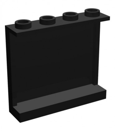 Black Panel 1 x 4 x 3 with Side Supports - Hollow Studs