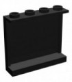 Black Panel 1 x 4 x 3 with Side Supports - Hollow Studs