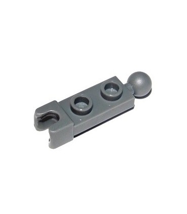 Dark Bluish Gray Plate, Modified 1 x 2 with Towball and Small Towball Socket on Ends
