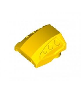 Yellow Slope, Curved 2 x 2 No Studs, 3 Side Ports Recessed