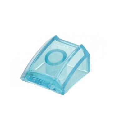 Trans-Light Blue Slope, Curved 2 x 2 Lip, No Studs