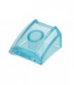 Trans-Light Blue Slope, Curved 2 x 2 Lip, No Studs