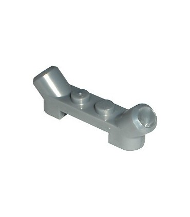 Pearl Light Gray Plate, Modified 1 x 4 with Angled Tubes