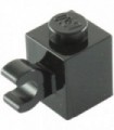 Black Brick, Modified 1 x 1 with Clip Horizontal
