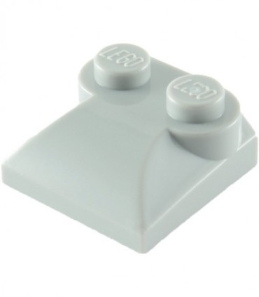 Light Bluish Gray Brick, Modified 2 x 2 x 2/3 Two Studs, Curved Slope End