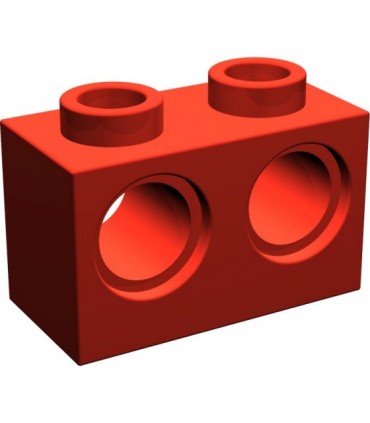 Red Technic, Brick 1 x 2 with Holes