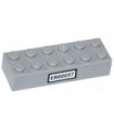 Light Bluish Gray Brick 2 x 6 with 'ER60057' Pattern (Sticker) - Set 60057