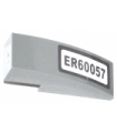 Dark Bluish Gray Slope, Curved 3 x 1 No Studs with 'ER60057' on White Background Pattern (Sticker) - Set 60057