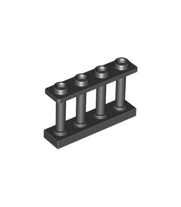 Black Fence Spindled 1 x 4 x 2 with 4 Studs