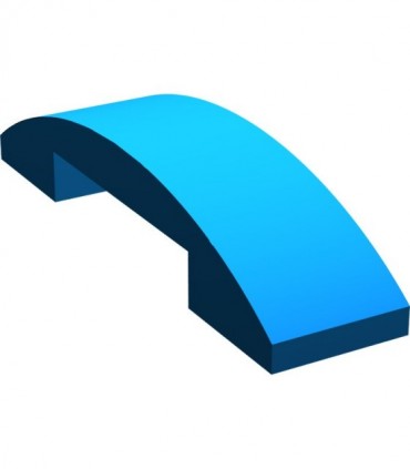 Blue Slope, Curved 4 x 1 Double No Studs