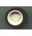White Wheel 18mm D. x 14mm with Black Tire 24 x 14 Shallow Tread (30285 / 30648)