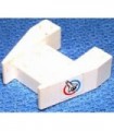 White Wedge 3 x 4 without Stud Notches with Shuttle and Blue/Red Circle Pattern on Both Sides (Stickers) - Set 6336
