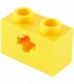 Yellow Technic, Brick 1 x 2 with Axle Hole