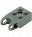Dark Bluish Gray Technic, Brick Modified 2 x 2 with Ball Receptacle Wide and Axle Hole