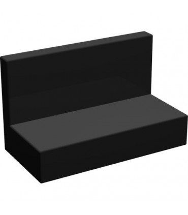 Black Panel 1 x 2 x 1 with Rounded Corners
