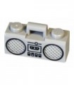Light Bluish Gray Minifig, Utensil Radio Boom Box with Handle and Black Trim Pattern