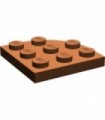 Reddish Brown Plate, Round Corner 3 x 3