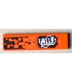Orange Tile 1 x 4 with Black and Silver '8112' Circuitry Pattern (Sticker) - Set 8112