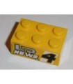 Yellow Brick 2 x 3 with 'LR NEWS 4' Pattern on Both Sides (Stickers) - Set 8152