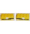 Yellow Brick 2 x 4 with 'LAN8152' on Black and White Pattern on Both Sides (Stickers) - Set 8152