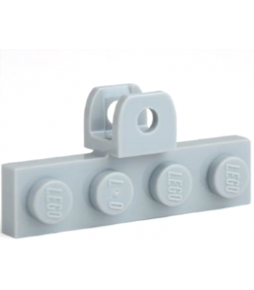 Light Bluish Gray Plate, Modified 1 x 4 with Towball Socket, Flattened with Holes