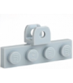 Light Bluish Gray Plate, Modified 1 x 4 with Towball Socket, Flattened with Holes
